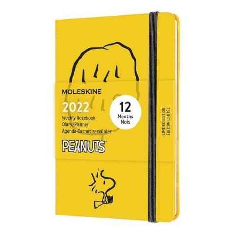 neuveden: Moleskine Plánovací zápisník 2022 Snoopy žlutý S