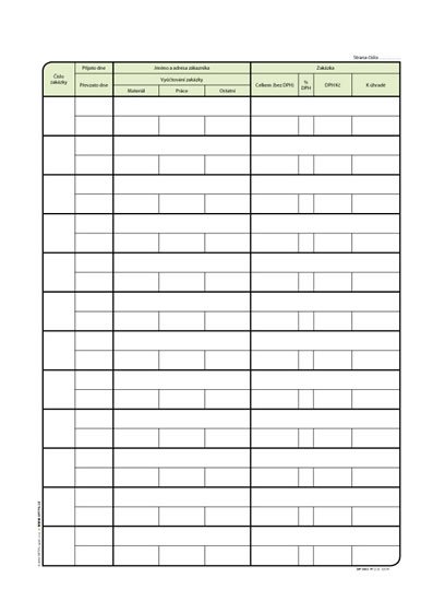 neuveden: Zakázková kniha, A4, 24 listů