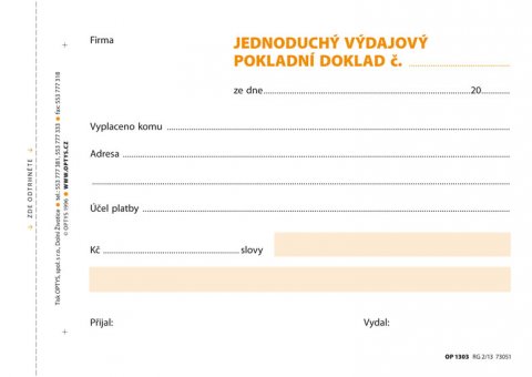 neuveden: Výdajový doklad jednoduchý, A6, 100 listů, NCR