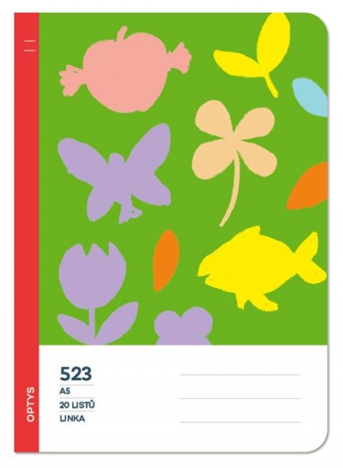 neuveden: Optys Školní sešit 523 bezdřevý, linka 12 mm - příroda