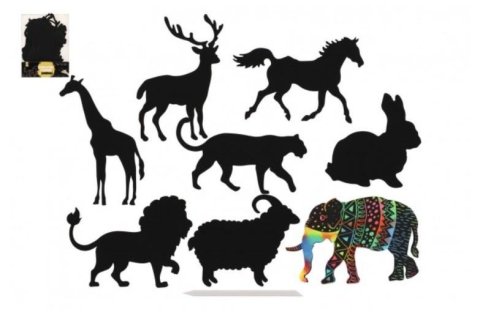 neuveden: Škrabací obrázek Zvířata/8 ks