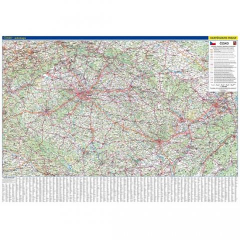 neuveden: Česká republika - automapa nástěnná 1:360 tis./136x97 cm