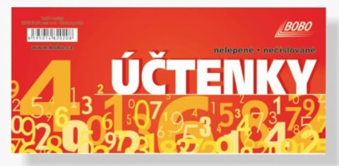 neuveden: Účtenky balené 155 x 70 mm, nelepené, 50 listů