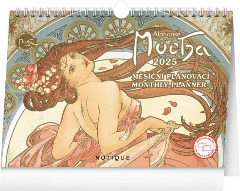 neuveden: Kalendář 2025 stolní: Alfons Mucha, 30 × 21 cm