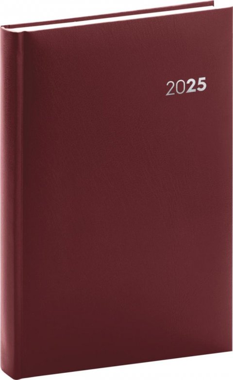neuveden: Diář 2025: Balacron - bordó, denní, 13 × 18 cm neuveden: Diář 2025: Balacron - bordó, denní, 13 × 18 cm