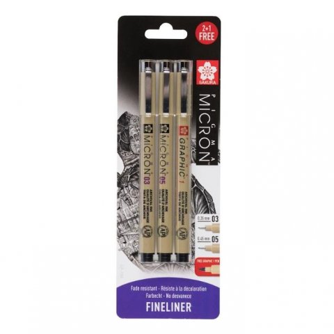 neuveden: Sakura Sada Pigma Micron Black 2+1 Graphic1 zdarma