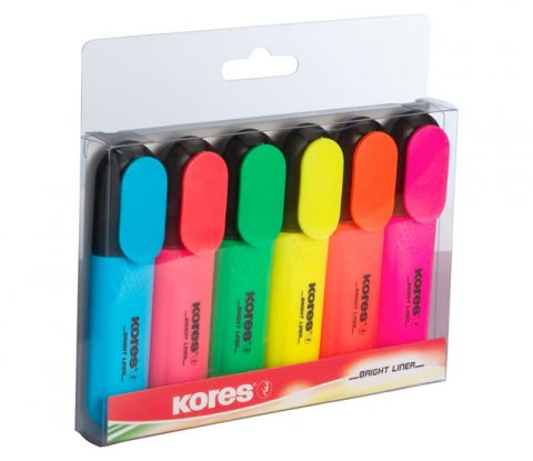 neuveden: Kores BRIGHT LINER zvýrazňovač sada 6 barev neuveden: Kores BRIGHT LINER zvýrazňovač sada 6 barev