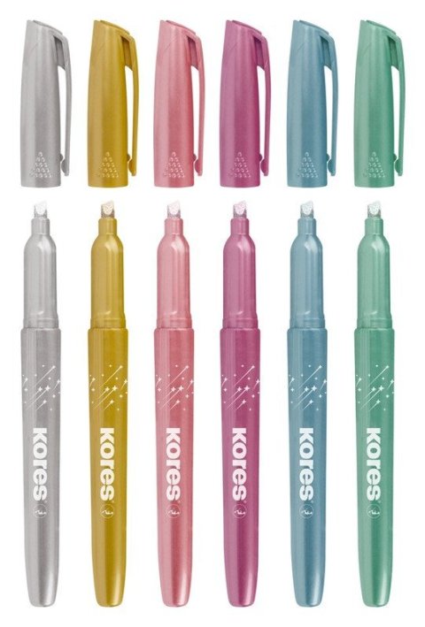 -: Zvýrazňovače třpitivé Glitter Text Marker 6ks