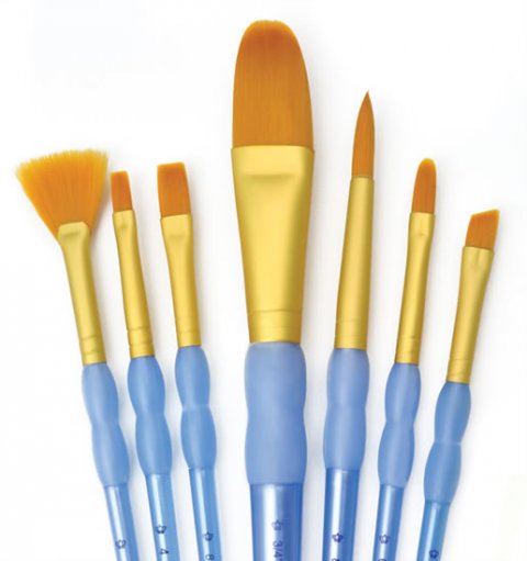 neuveden: Royal  Langnickel Sada štětců GOLD TAKLON, 7ks (mix plochý,seříznutý,špičat