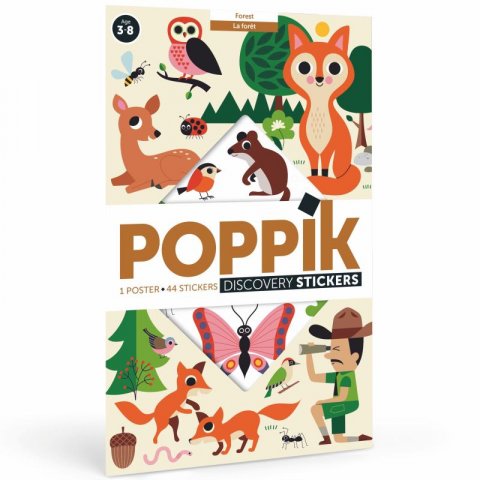 neuveden: Poppik Samolepkový plakát vzdělávací - Lesní zvířata