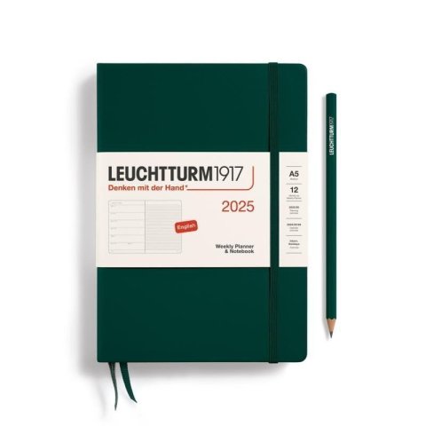 neuveden: Leuchtturm1917 Weekly Planner & Notebook Medium (A5) 2025 Forest Green
