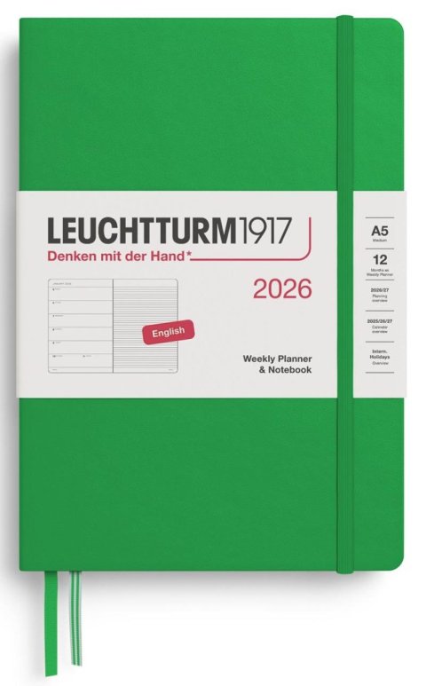 neuveden: Weekly Planner & Notebook 2026 Medium (A5) Spring Leaf