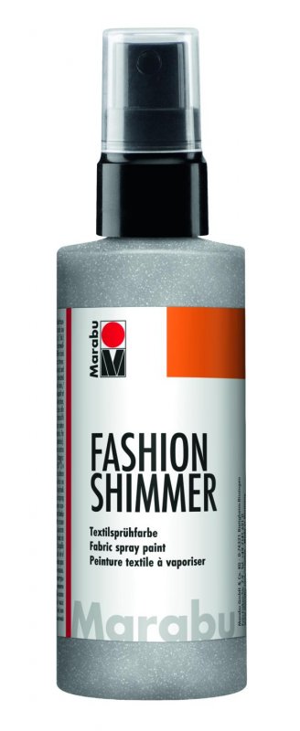 neuveden: Marabu Fashion Shimmer na tmavý textil třpytivý - stříbrný 100 ml