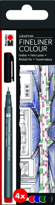 neuveden: Marabu popisovač 0,5mm/sada 4 ks