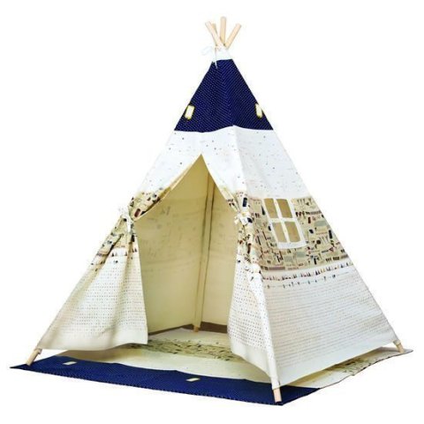 neuveden: Dětský stan: TeePee/béžovo-modrý