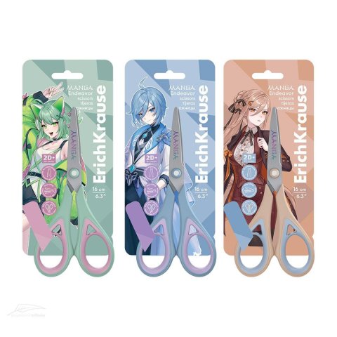neuveden: Nůžky ErichKrause Endeavor Manga - 16 cm, mix motivů