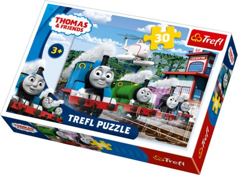 neuveden: Puzzle: Mašinka Tomáš - Závody na kolejích / 30 dílků neuveden: Puzzle: Mašinka Tomáš - Závody na kolejích / 30 dílků