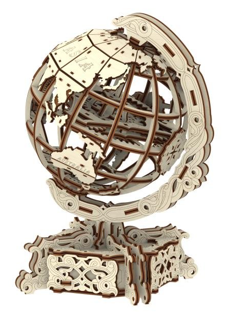 neuveden: Wooden City Puzzle 3D Otočný Globus, dřevěné