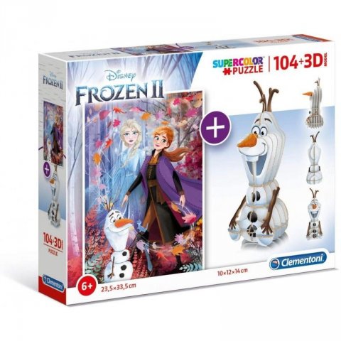 neuveden: Clementoni Puzzle Ledové králství / 104 dílků + 3D