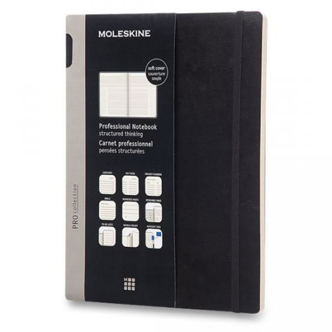 neuveden: Moleskine: Professional diář-zápisník měkký černý XL