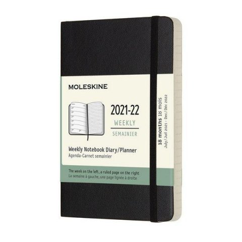 neuveden: Moleskine Zápisník plánovací 2021-2022 černý S, měkký