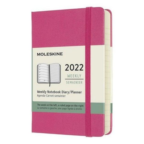 neuveden: Moleskine Plánovací zápisník 2022 růžový S, tvrdý