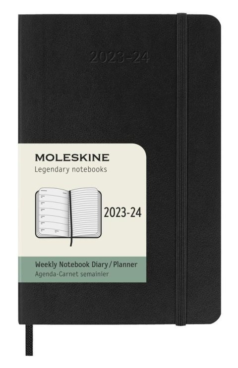 neuveden: Moleskine Zápisník plánovací 18 měsíční 2023-24 měkký černý S
