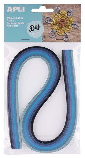 neuveden: APLI quilling papírové proužky - mix modrých barev 120 ks