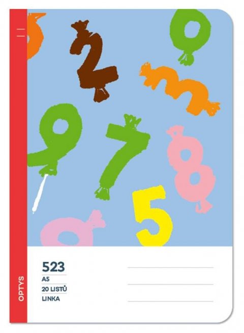neuveden: Optys Školní sešit 523 bezdřevý, linka 12 mm - čísla