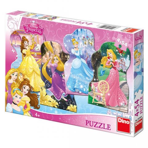 neuveden: Hravé princezny - puzzle 4x54 dílků