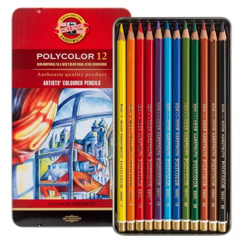 neuveden: Koh-i-noor pastelky umělecké POLYCOLOR souprava 12 ks v plechové krabičce neuveden: Koh-i-noor pastelky umělecké POLYCOLOR souprava 12 ks v plechové krabičce