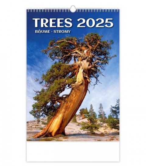 neuveden: Kalendář nástěnný 2025 - Trees / Bäume / Stromy