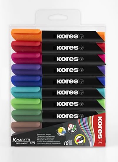neuveden: Kores K-MARKER Permanentní popisovač, kulatý hrot 3 mm, mix 10 barev neuveden: Kores K-MARKER Permanentní popisovač, kulatý hrot 3 mm, mix 10 barev