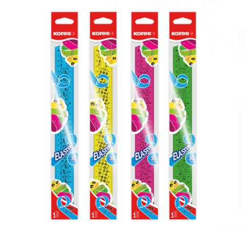 neuveden: Kores Ohebné pravítko ELASTIK 30 cm, mix 4 barev neuveden: Kores Ohebné pravítko ELASTIK 30 cm, mix 4 barev