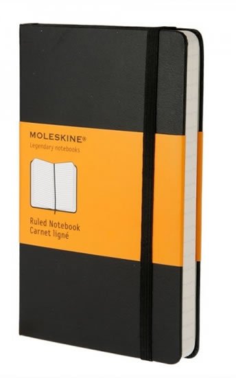 neuveden: Zápisník Moleskine - tvrdé desky, S, linkovaný - černý
