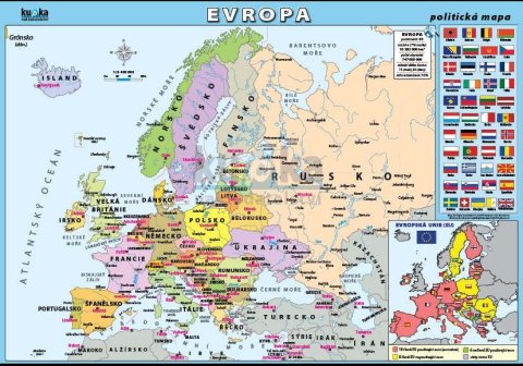 neuveden: Evropa - politická mapa