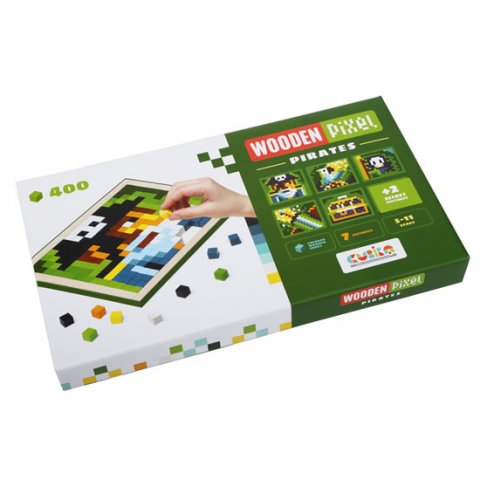 neuveden: Wooden Pixel: Piráti : dřevěná mozaika 400 kostiček a 7 předloh