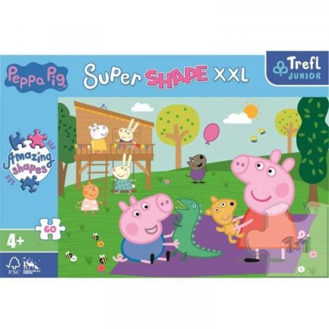 neuveden: Trefl Puzzle Super Shape XXL Prasátko Peppa: Hraní s bráškou 60 dílků