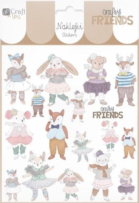 neuveden: Brokátové samolepky - Crafty Friends 17 ks