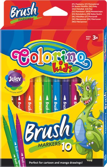 neuveden: Brush fixy - dlouhý štětcový hrot 10 barev neuveden: Brush fixy - dlouhý štětcový hrot 10 barev