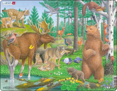 neuveden: Puzzle MAXI - Zvířata v lese/29 dílků neuveden: Puzzle MAXI - Zvířata v lese/29 dílků