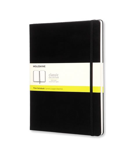 neuveden: Zápisník Moleskine - tvrdé desky, XL, čistý - černý
