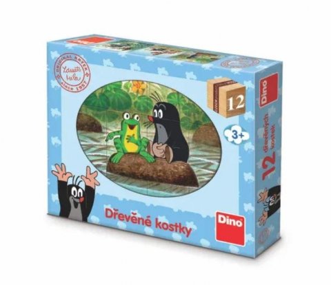 neuveden: Dřevěné lic. kostky Krtek a zvířátka – 12 kostek