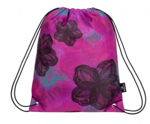 neuveden: Bagmaster Školní vak na přezůvky SHOES MARK 20 A PINK/BLACK/TURQUOISE