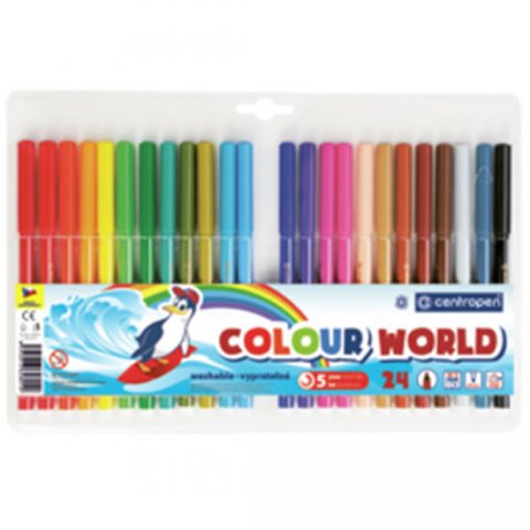neuveden: Centropen Fixy COLOUR WORLD 7550 trojboké, sada 24 barev neuveden: Centropen Fixy COLOUR WORLD 7550 trojboké, sada 24 barev