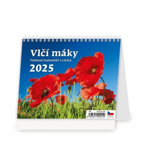 neuveden: Kalendář stolní 2025 - Vlčí máky