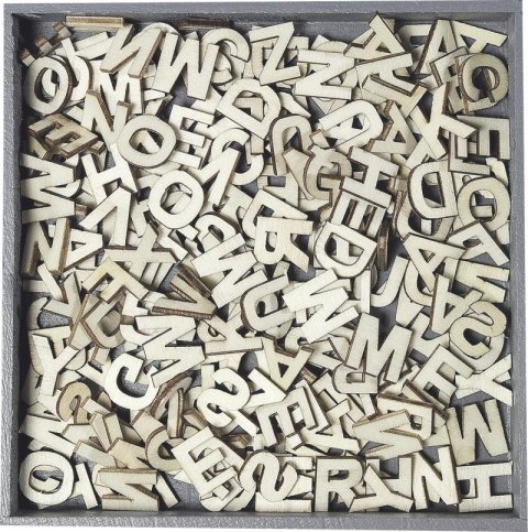 neuveden: HEYDA Sada dřevěných dekorací v krabičce - písmena