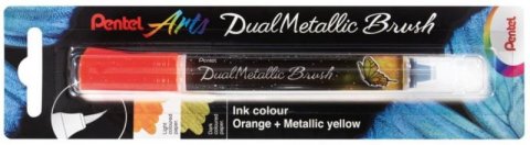 neuveden: Pentel Dual Metallic Brush štětečkový popisovač - oranžový