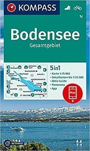 neuveden: Bodensee, Gesamtgebiet 1:75 000 / turistická mapa KOMPASS 1c