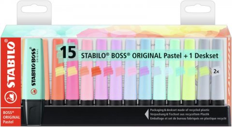 neuveden: Zvýrazňovač STABILO BOSS ORIGINAL Pastel 15 ks